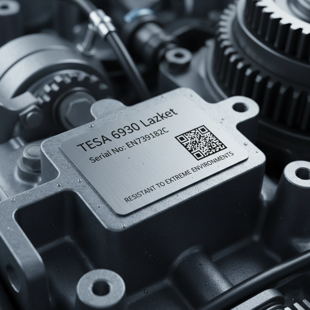 Otomotiv motor bloğu için metal kimlik plakası